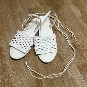 UO White Strappy Sandals